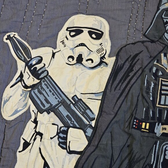 Pottery Barn Star Wars Darth Vader Storm Trooper Twin Quilt Comforter 2012 86x68 - Picture 4 of 13
